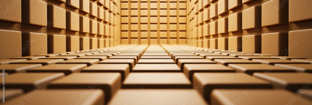 Poster minimalist grid pattern in mocha mousse hues on a clean background, ideal for contemporary design or