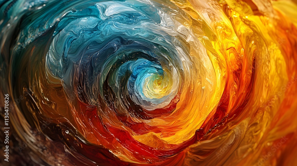 Aufkleber this abstract swirl of colors creates a mesmerizing visual effect, blending warm and cool tones for 