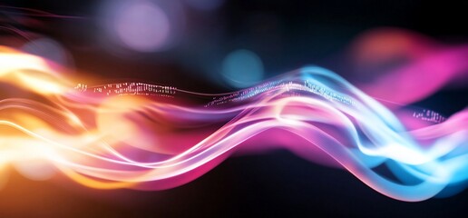 Fototapeta premium Abstract glowing waves of vibrant color.