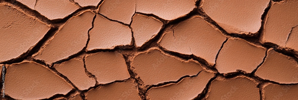 Aufkleber cracked texture in mocha mousse resembling dried earth, creating a rustic and natural effect for org