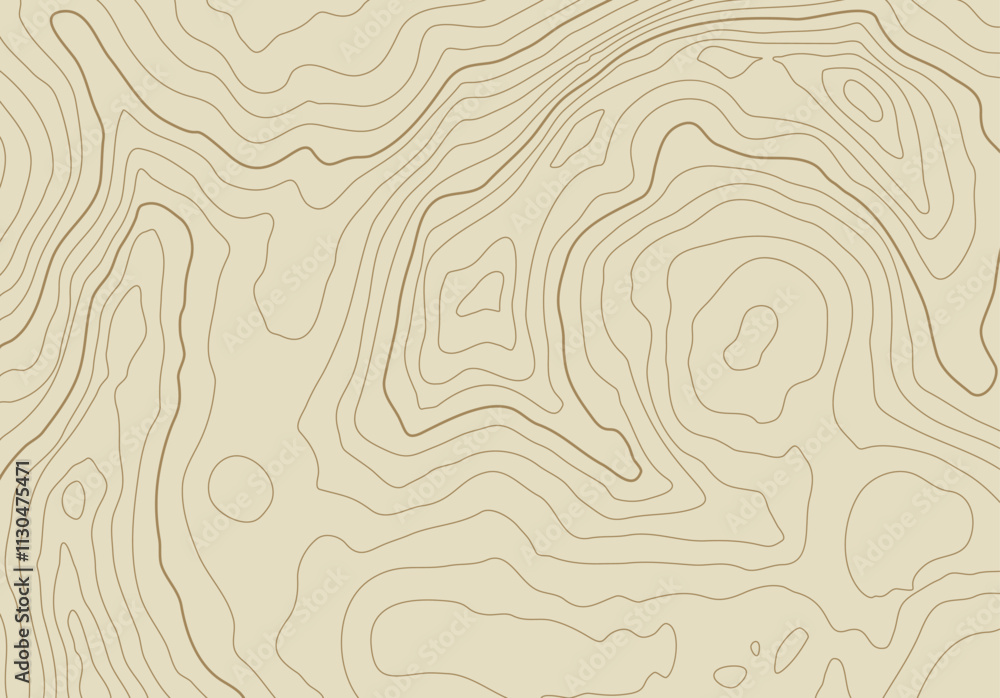Poster Topographic map background with altitude lines. Abstract terrain topography with elevation levels of the relief