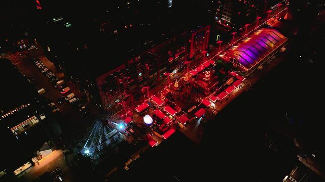 Christmas Market at Smithfield Square Co. Dublin - Ireland - 4K Cinematic Drone Footage 10