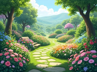 Obraz premium garden with flowers