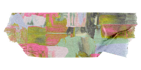 Fototapeta premium Colorful painting washi tape png sticker, collage element, transparent background