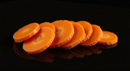sliced orange on black