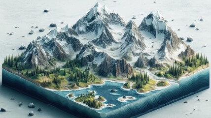 3D Isometric Tourism Map: Planning and Development of Scenic Routes