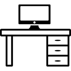 set of computer table icon