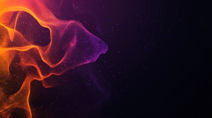 Abstract Orange and Purple Particle Wave Design