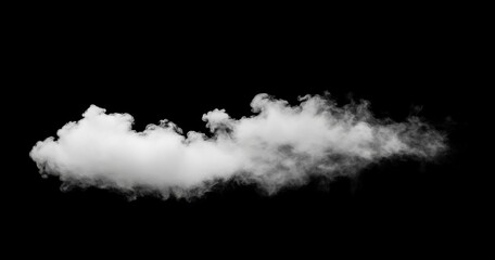 Soft White Cloud Isolated on Black Background for Creative Use