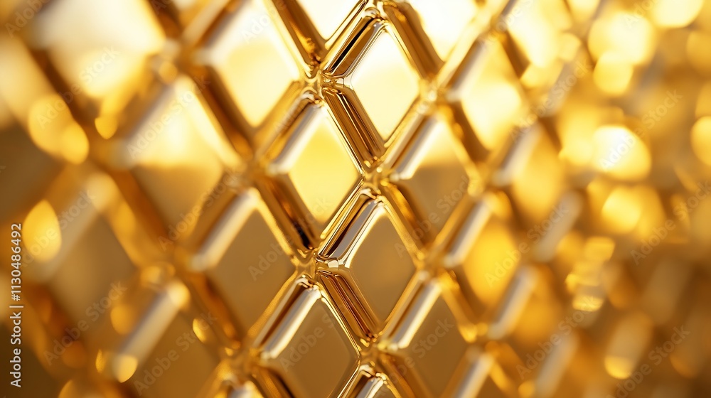 Poster golden rhombus pattern reflecting light creating luxurious background