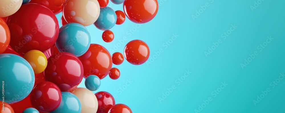 Aufkleber material science nanomaterials concept. colorful spheres on a bright background create a vibrant vis