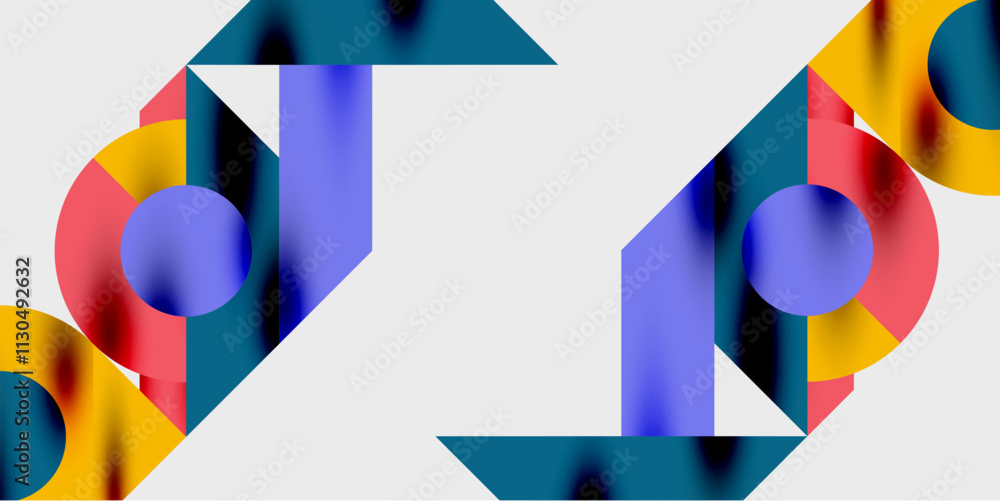 Poster Vibrant abstract background circles with smooth gradients, creating a dynamic and modern design. Ideal for creative, tech, or contemporary-themed projects