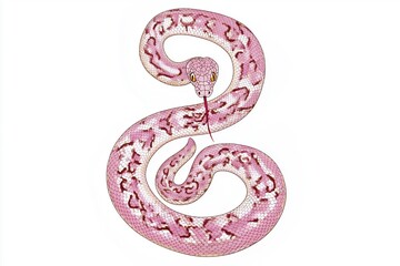 Obraz premium Elegant Pink Snake Illustration