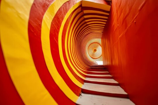 Concentric rings of warm yellow and orange tones radiating outward, evoking warmth and happiness