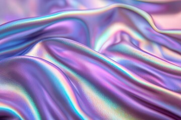 Obraz premium Colorful Iridescent Fabric with Wavy Texture