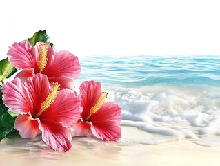 hibiscus flower on the beach
