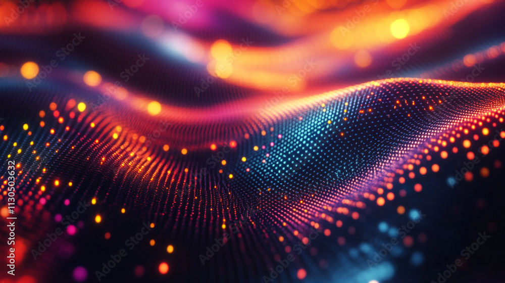 Poster ai generate abstract colorful light reflections in bokeh circles digital art vibrant environment con