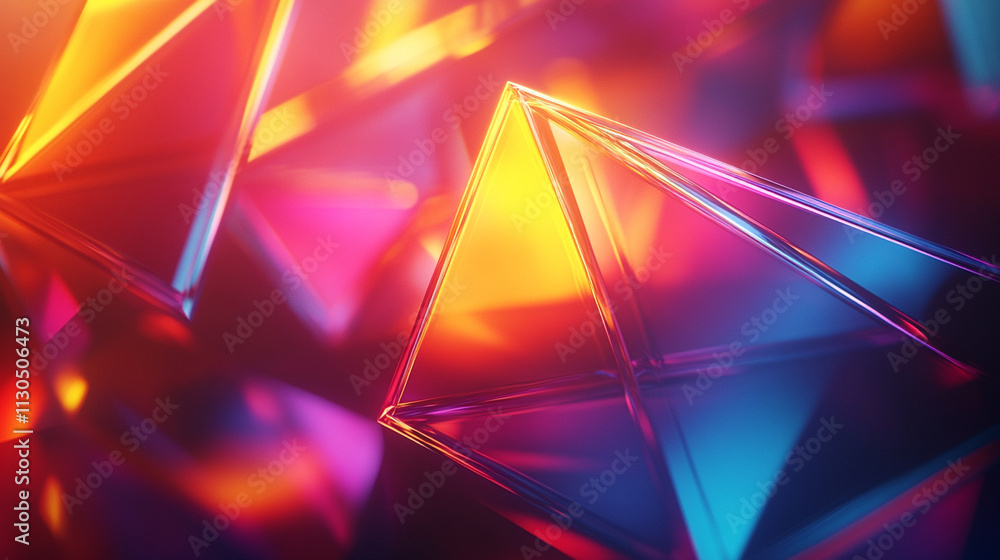 Poster ai generate abstract light refraction and prism reflections at enhancedsr digital art vibrant colors