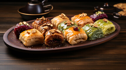 Baklava selection on a plate