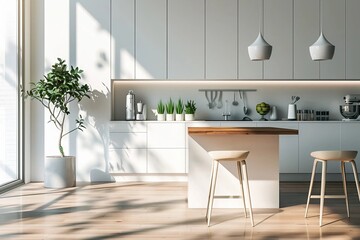 modern dining room with table