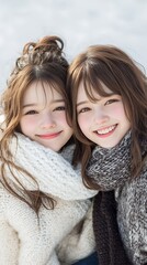 Fototapeta premium マフラーと日本人女性
