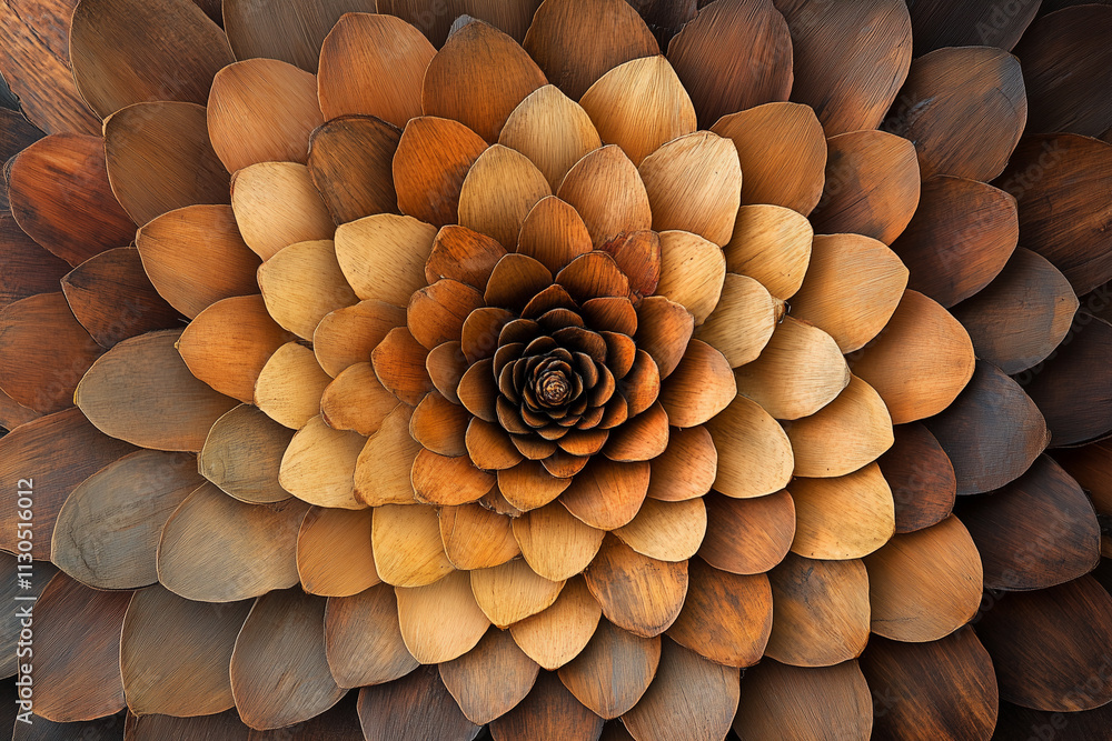 Poster close-up view of a beautifully symmetrical pinecone showcasing intricate scales and natural patterns