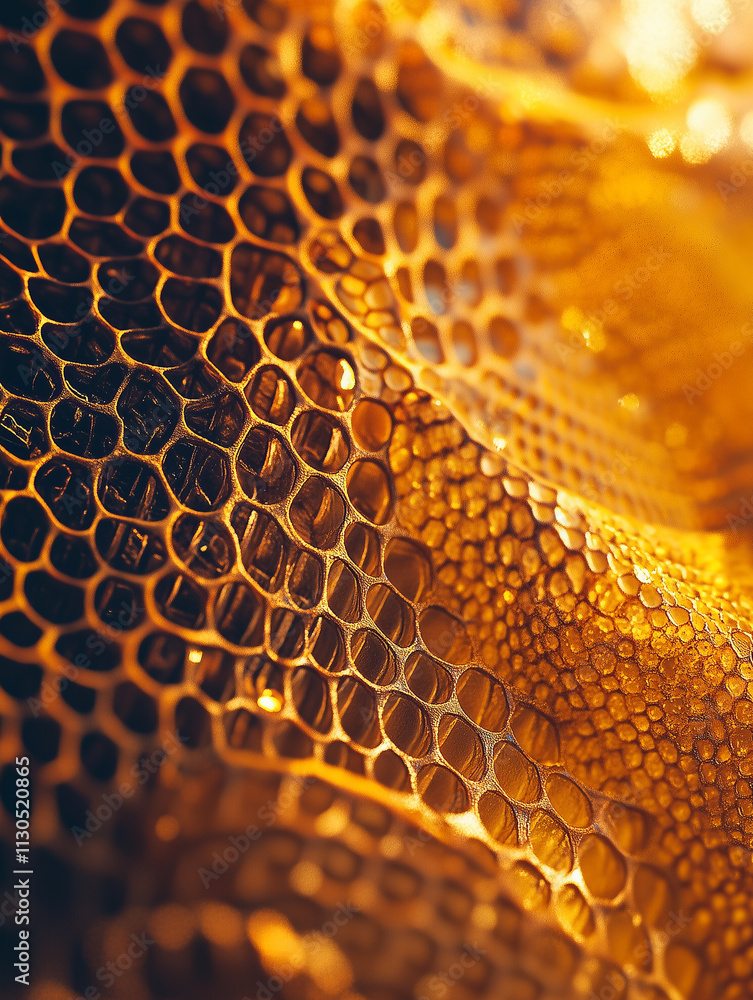 Aufkleber intricate details of honeycomb structure showing remarkable patterns and textures formed by bees