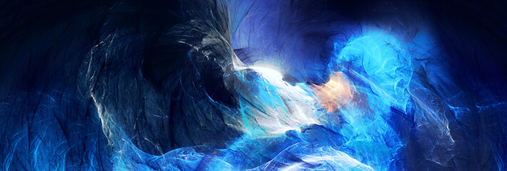 Dark blue color motion composition. Abstract dynamic background. Fractal artwork for creative graphic design