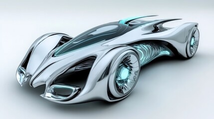 Futuristic Silver Racecar Design: A Glimpse into Tomorrow's Speed
