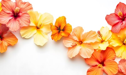 Obraz premium Bright tropical flowers in vibrant orange and yellow tones, Generative AI