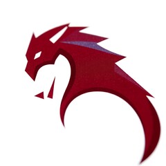 Crimson Dragon: Fierce and stylized crimson dragon logo design, perfect for gaming, fantasy, or power-related brands.  The bold, abstract design commands attention.