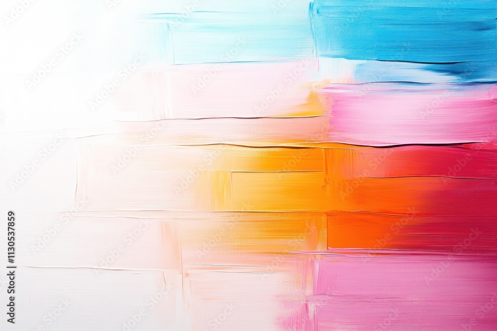 Poster swathes of pastel and bold colors blend in an abstract composition, capturing the essence of tranqui