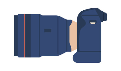 Camera with lens vector illustration