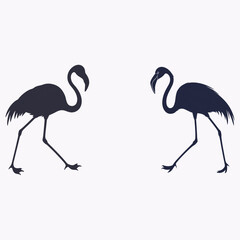 Naklejka premium flamingo silhouette vector art and illustration