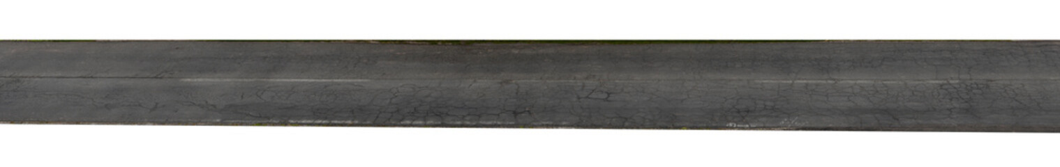 Broken asphalt isolated on white