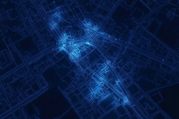 Location information of the map, Vector illustration style, blue light