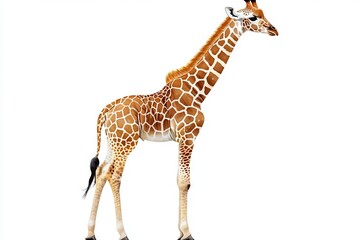 Fototapeta premium Adorable Baby Giraffe Watercolor Painting. AI generated illustration