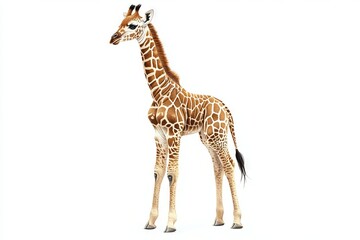 Naklejka premium Adorable Baby Giraffe Watercolor Painting. AI generated illustration