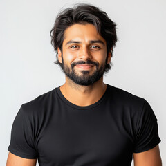 Obraz premium young handsome man in black t shirt