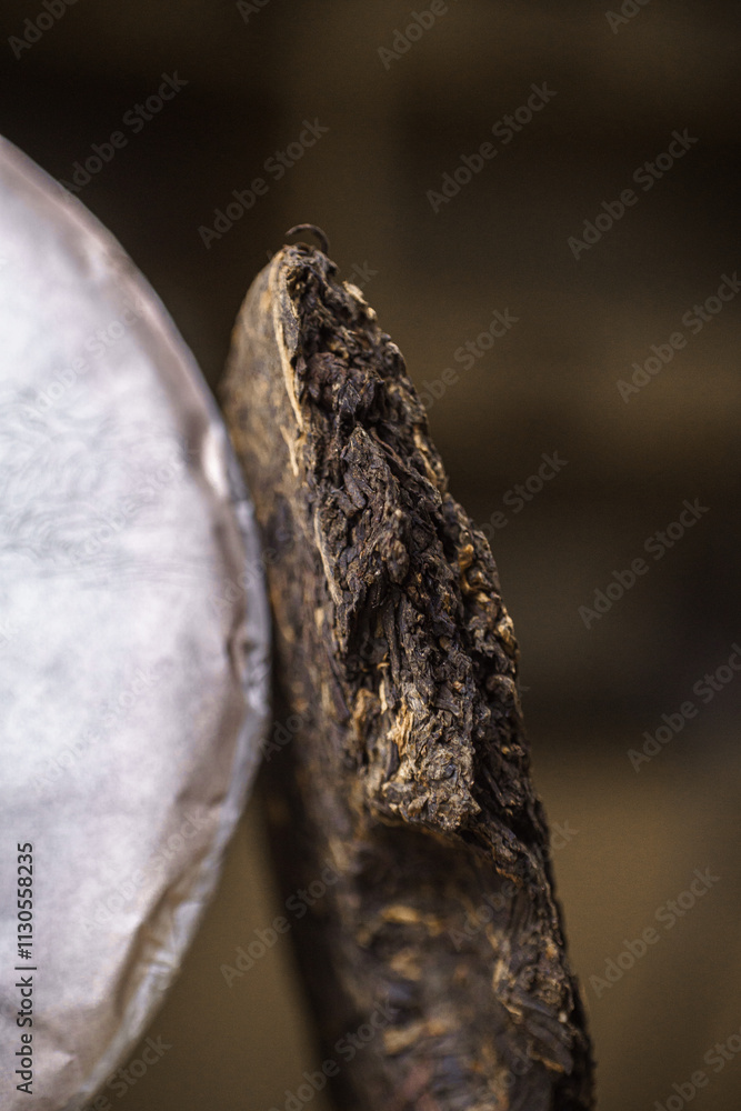 Aufkleber a detailed closeup view of unique and textured natural materials in various forms