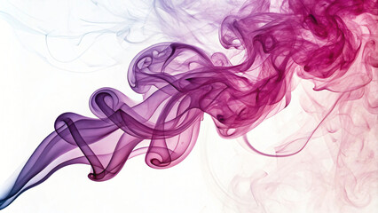 Fototapeta premium Abstract swirling purple smoke on a white background