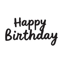 Happy Birthday. typography silhouette vector illustration on white background