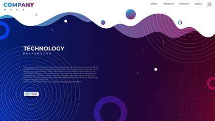 purple gradient abstract background with geometric and fluid shapes. technology web page design