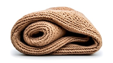 Soft Cozy Knitted Blanket in Warm Beige Color Perfect for Home Decor, Winter Comfort, or Relaxing on a Couch or Bed, Adding a Touch of Elegance and Warmth