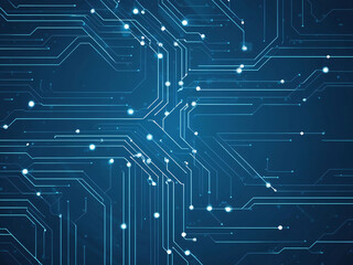 Obraz premium Intricate network of digital circuit pathways in shades of blue creates a dynamic visual, showcasing glowing connections and modern technology concepts.