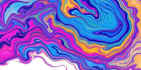 Fototapeta premium Colorful abstract background created through marbling art technique, art, swirls, fluid