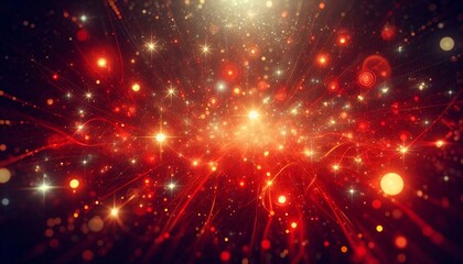 Obraz premium Red light background sparkling particles