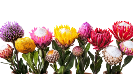 Vibrant Protea Flowers Bouquet  Colorful Bloom Arrangement