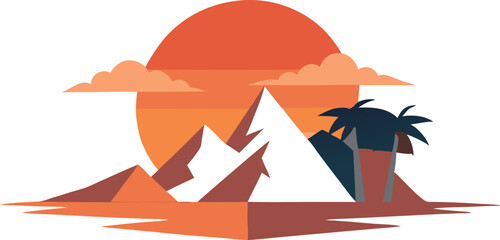  Isolated summer island illustration art.