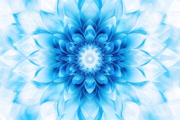 Obraz premium Monochromatic Floral Mandala in Muted Blue Tones